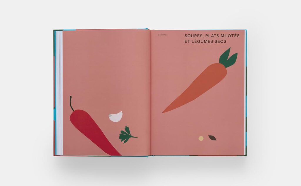 livre de cuisine, recettes, soupes, légumes, illustrations, design, créativité, cuisine saine